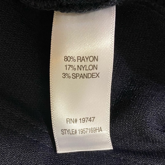 Counterparts BLACK straight leg pants. Pull-on waist 2 back pockets 2 faux front - Picture 7 of 10